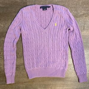 Ralph Lauren Purple Cable Knit Sweater